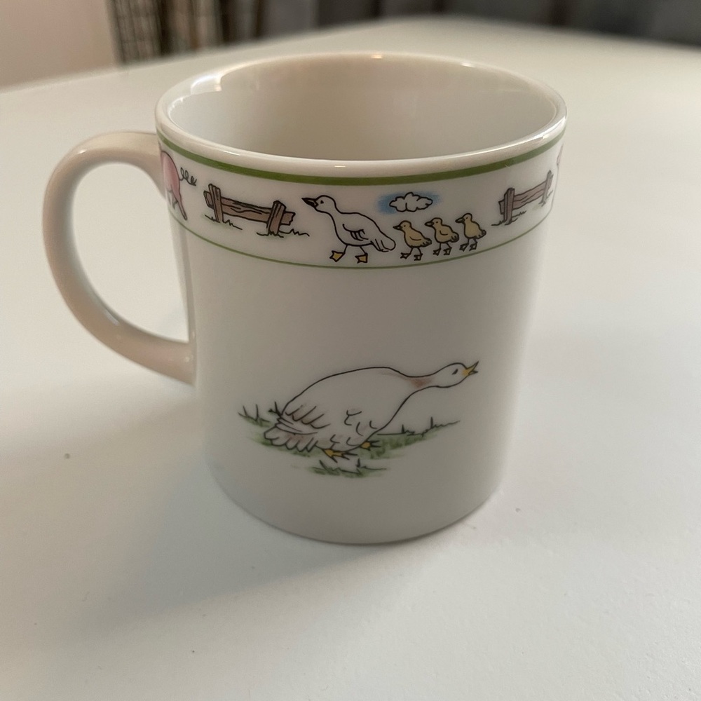 Andrea By Sadek White Mug with Farm Theme